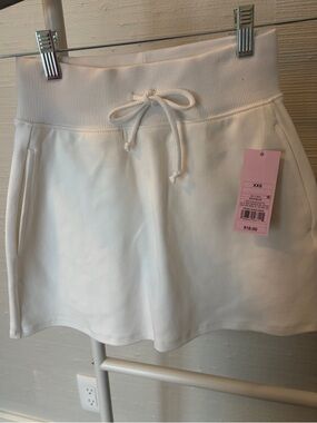NWT wild fable White Ribbed Waist Drawstring Skort